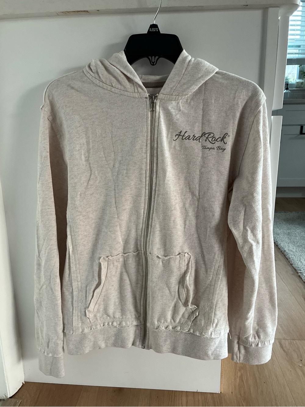 Hard Rock Cafe Beige Zip Hoodie